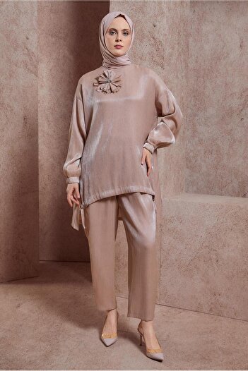 Alvina Accessory Detailed Pants Suit 44542