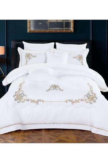 Comfy Dream 6 Pc Embroidery Cotton Comfy Comforter Set With Fiber Filling 5
