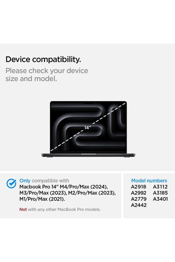 Spigen Thin Fit for MacBook Pro 14 M4 / M4 Pro/ M4 Max M3/M2/M1/Pro/Max Case Cover - Crystal Clear