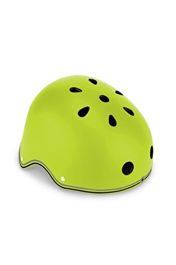 Globber Primo safety helmet, with lights, green color