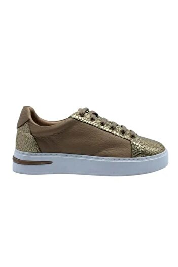Poletto HAKİKİ DERİ ALTIN-BISKUVI Sneaker Düz 1280 01