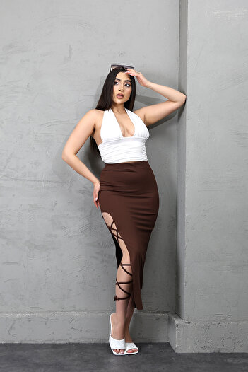 Gugus Long Maxi Skirt Cord Lacing Shape Apply to Dress Tops