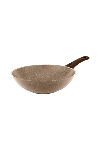 Hausberg Professional Wok HB-H1550, 28cm, 3.2L, pressed aluminum granite stone, beige