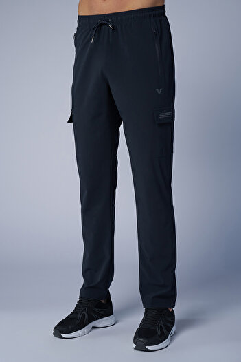 bilcee Men's Dark Navy Blue Training Thin Summer Men's Sweatpants 4139