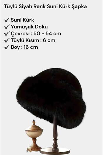 roseberry Black Mongolian Feather Heart Winter Cool Women's Hat - R1047
