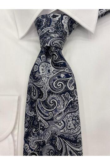 Cacharel Woven Fabric Patterned Gray Lace Tie