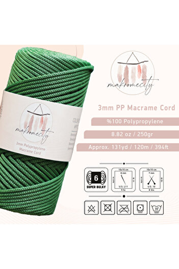 Makromecity Premium 250 gr 3mm Polyester Makrome Ipi 120 M Supla Ip Ve Çanta Ipliği