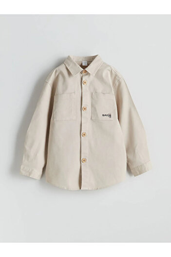 LC Waikiki Lcw Kids Gray Printed Gabardine Boy's Shirt