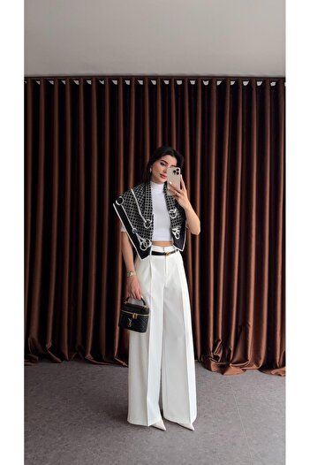 HAZELANNA Poliviskon White Trousers