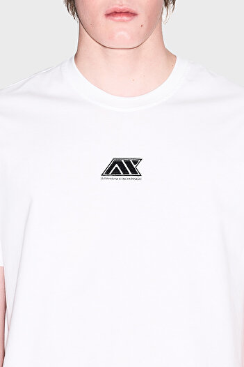 Armani Exchange Armani Exchage 100% βαμβακερό κανονικό μπλουζάκι με λογότυπο με λαιμόκοψη Ανδρικό T SHIRT XM 000754   AF13106 U