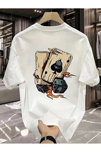Massgai Μπλουζάκι Unisex Spades As Dice με στάμπα Oversize 100% βαμβάκι