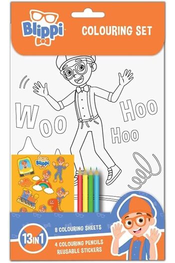 Rainbow Max BLIPPI 8 Coloring Pages Set
