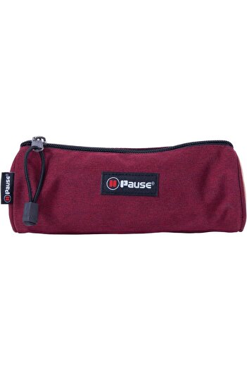 Pause Zipper Closure School Pencil Case, Red