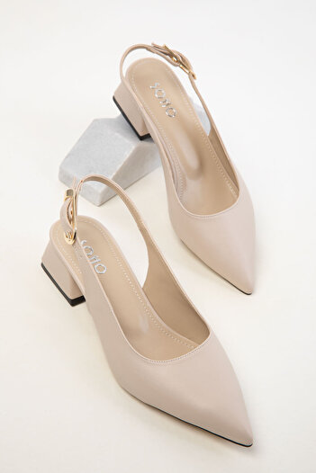 SOHO Beige Women's Classic Heeled Shoes 20421