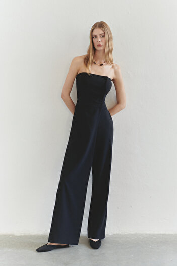 Trendyol Collection Limited Edition Black Wide Leg Long Woven Jumpsuit Twoss25Tu00035