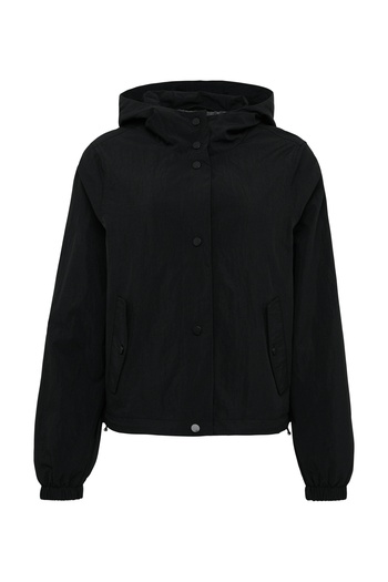 QS by s.Oliver Hooded Nylon Blouson with Press Buttons