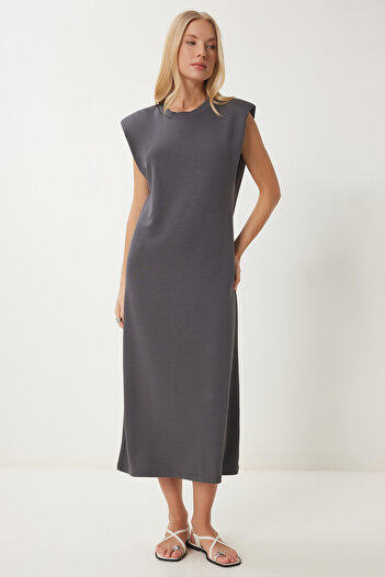 Happiness İstanbul Γυναικείο Smoked Padded Basic Summer Modal φόρεμα EJ00002