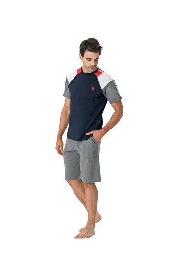 U.S. Polo Assn. 18763 Чоловічий темно-синій костюм з круглим вирізом і коротким рукавом