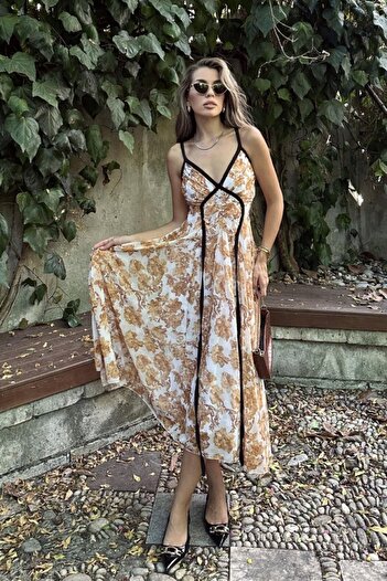 buğrahayalin    Piping Dress - Stone