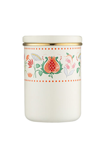Emsan Pomegranate Enamel Large Flat Jar