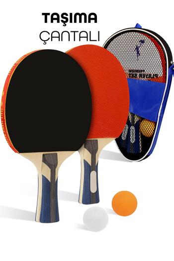 Telvesse 4Lly Length Table Tennis Racket Set 2 Rackets and 2 Balls for Amateur Level