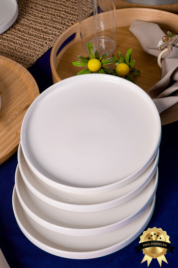 Heda Porselen Venus 20 cm Porcelain Cake and Dessert Plate Set - Elegant and Modern Design of 6