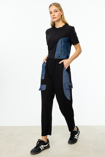 ON Elastic Waist Denim Detailed Trousers