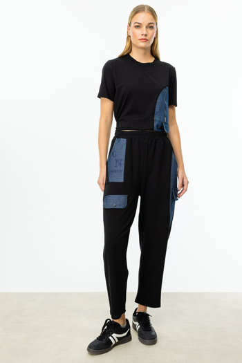 ON Elastic Waist Denim Detailed Trousers