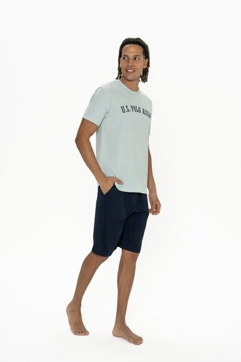 U.S. Polo Assn. 18886 Men's Mint Half Sleeve Crew Neck Shorts Set