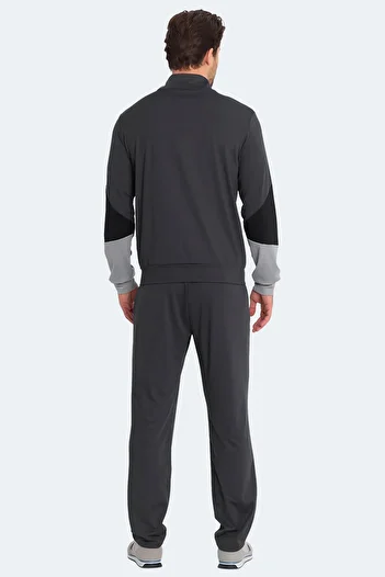 Slazenger Σετ ανδρικής φόρμας RAPID με φερμουάρ, όρθιο γιακά και τσέπες σε σκούρο γκρι χρώμα