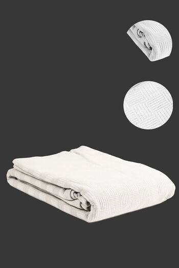 ERFAHOME Checkerboard Pattern Cotton Double Duvet Cover and Bedspread - white