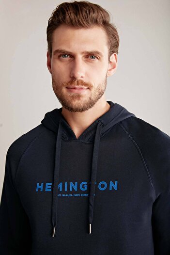 Hemington Navy Blue Hoody with Logo