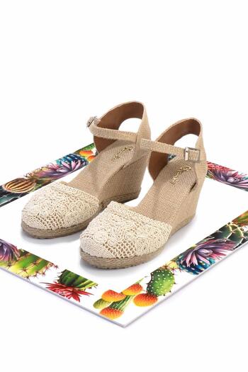 Bambi Bőr kötött női espadrille K05874050316