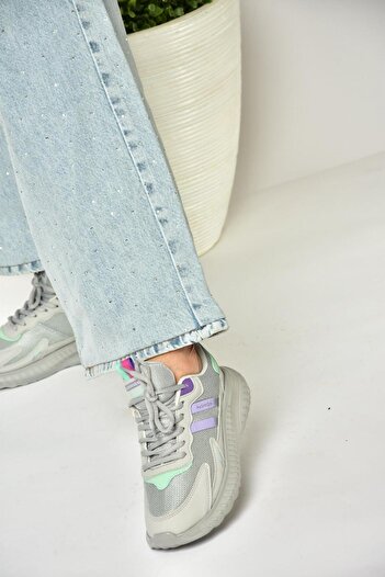 Fox Shoes U 702001504   Gray/Lilac Fabric Sports Shoes Sneakers