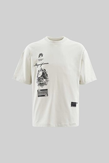 Machinist Men's Baroque Style Painting Printed Oversize Space Gray T-Shirt