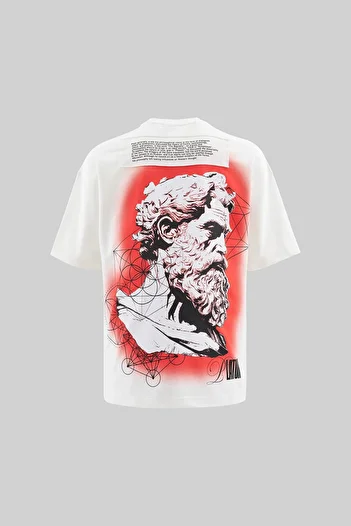 Machinist Men's Plato Oversize Ecru T-Shirt