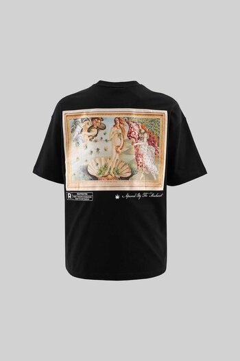 Machinist Men's Venus Covered with Weed Oversize Black T-Shirt