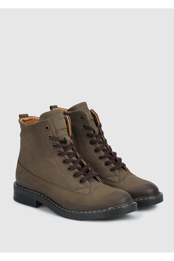 Provoq Women's Khaki Leather Boots