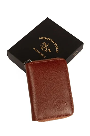 Newish Men's Tan Genuine Leather Wallet and Card Holder