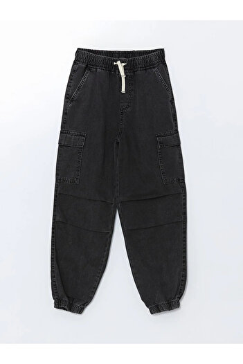 LC Waikiki Lcw Kids Anthracite Elastic Waist Boy's Cargo Jean Trousers