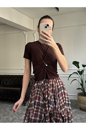 MAGARDE Brown Circled Marke Blouse
