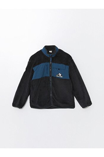 LC Waikiki Lcw Kids Stand Collar Plush Boys Zip-Up Sweatshirt