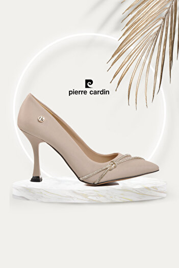 Pierre Cardin Pc-54037 Cream Satin Women's Heeled Shoes