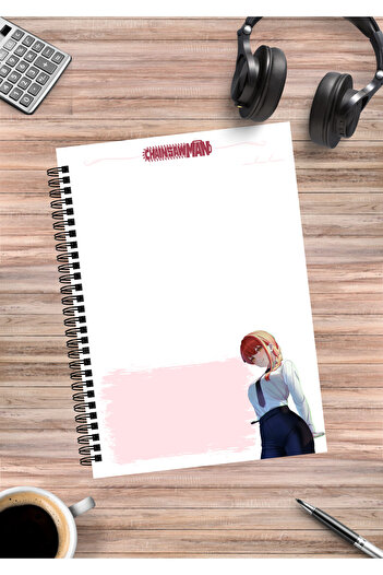 mertfigur Chainsaw Man Denji Power Aki Makima Anime Spiral Notebook A5 (50Sheets)