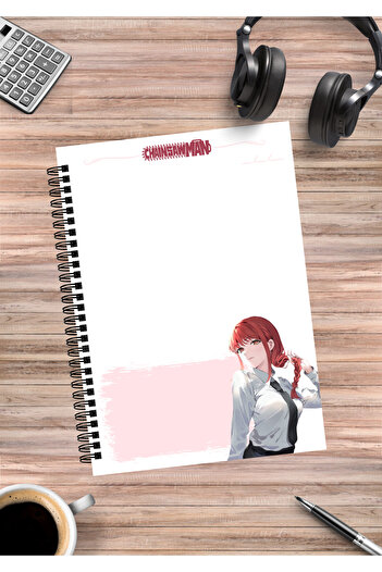 mertfigur Chainsaw Man Denji Power Aki Makima Anime Spiral Notebook A5 (50Sheets)