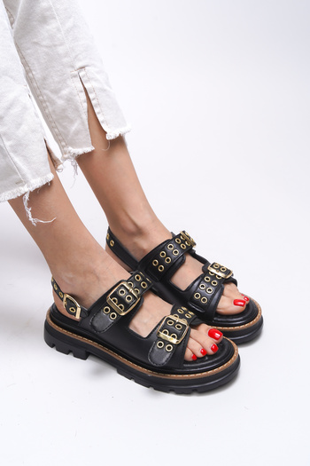 Riccon Ysalitia Women's Black Sandals 0012120
