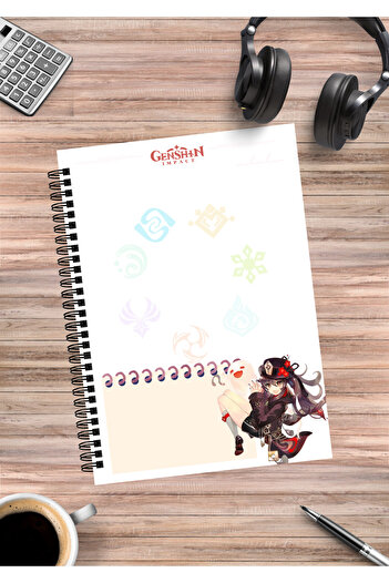 mertfigur Genshin Hu Tao Hutao Anime Spiral Notebook A5 (50Sheets)