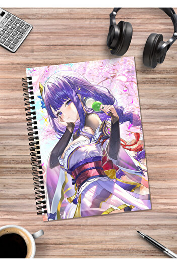 mertfigur Genshin Raiden Shogun Anime Spiral Notebook A5 (50Sheets)