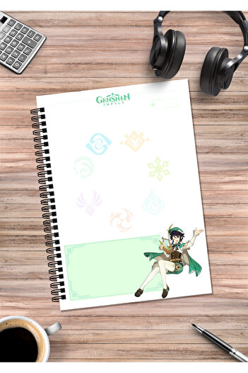 mertfigur Genshin Venti Anime Spiral Notebook A5 (50 Sheets)
