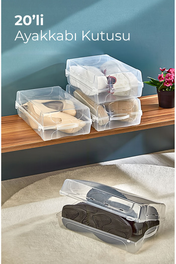 Kitchen Life 20-Pack Clear Shoe Storage Boxes - Women's Shoe Rack